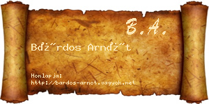 Bárdos Arnót névjegykártya